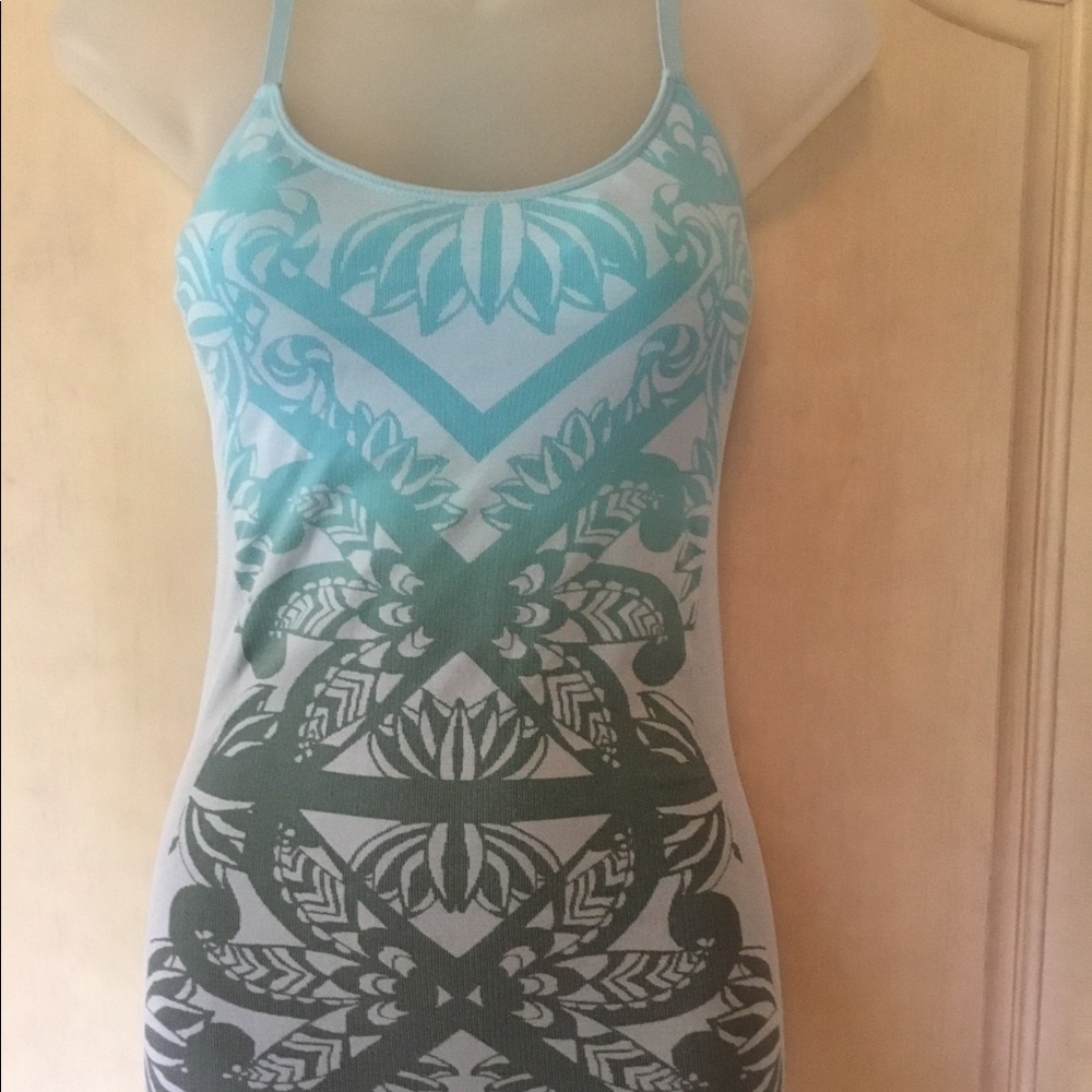 TANK TOP SHOACTIVE OMBRE BLUE GRAY EXERCISE XS